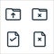 file and folder line icons. linear set. quality vector line set such as delete file, selected, delete folder