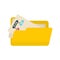 File folder management icon, flat style