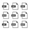 File format icon series in black and white.