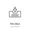 File inbox outline vector icon. Thin line black file inbox icon, flat vector simple element illustration from editable user