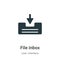 File inbox vector icon on white background. Flat vector file inbox icon symbol sign from modern user interface collection for