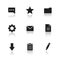 File manager drop shadow icons set