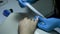 File manicure trims nails - slow motion