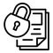 File padlock icon outline vector. Two factor authentication