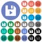File play round flat multi colored icons