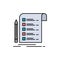 File, Report, Invoice, Card, Checklist  Flat Color Icon. Vector icon banner Template