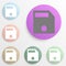 file save badge color set. Simple glyph, flat vector of web icons for ui and ux, website or mobile application