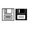 File save line and glyph icon. Diskette vector illustration isolated on white. Disc outline style design, designed for