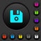 File settings dark push buttons with color icons