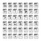 File type icons. Files format icon set in black and white