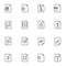 File types line icons set