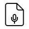 File voice recorder line VECTOR icon