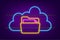 Files cloud, great design for any purposes. Abstract infographic. Internet technology. Neon icon. Web banner.