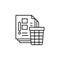 Files, delete, trash can icon. Simple line, outline vector of confidential information icons for ui and ux, website or mobile