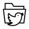 Files twitter vector  thin line icon