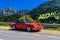 FILET, SWITZERLAND - APR 2017: Red Porsche 911 993 cabrio in Swi