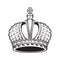 Filigree high detailed imperial crown. Element for design logo, emblem and tattoo. Vector illustration isolated on white