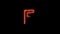 Filing fire text animation written on black background Alphabet F