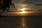 Filipino beach at sunset after a typhoon