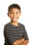 Filipino Boy on White Background Looking Happy and Confident