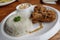 Filipino favorite food Fried chicken with rice