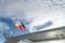 Filipino flag flying in a boat, Boracay