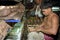 Filipino laborer working in shoe factory