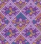 Filipino tapestry folk art - Yakan cloth inspired vector seamless pattern on purple background