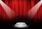 Fill object : Flare two spotlight focus Stage with red curtain a