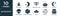 filled astronomy icon set. contain flat space lander, big moon, international space station, space robot, half moon,