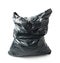 Filled black plastic garbage bag isolated