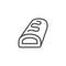 Filled chocolate piece line outline icon