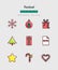 Filled color line icon symbol set, festival celebration, christmas, new year, valentine, gift, Isolated flat vector design,