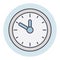 Filled color outline icon for clock.