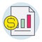 Filled color outline icon for finance report.