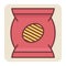 Filled color outline icon for potato chips.