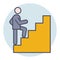 Filled color outline icon for stairs.