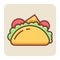 Filled color outline icon for tortilla.