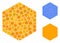 Filled Hexagon Composition Icon of Circle Dots