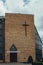 `We are filled with the Holy Spirit`, exterior of Church of the Sacred Heart of Jesus, Rypin, Poland