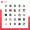 Filled line Flat Color Pack of 25 Universal Symbols of basic, user, cash, man, promotion