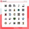 Filled line Flat Color Pack of 25 Universal Symbols of devices, human resource, worker, find, recruitment