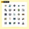 Filled line Flat Color Pack of 25 Universal Symbols of global, communication, chip, business, equipment