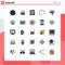 Filled line Flat Color Pack of 25 Universal Symbols of human, shopping, interior, mail, rotate