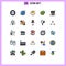 Filled line Flat Color Pack of 25 Universal Symbols of spring, leaf, email, ecology, crown