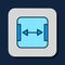 Filled outline Area measurement icon isolated on blue background. Vector