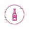 Filled outline Champagne bottle icon isolated on white background. Vector