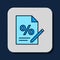 Filled outline Finance document icon isolated on blue background. Paper bank document for invoice or bill concept