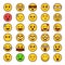 Filled outline icons for emoticon emojis.