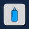 Filled outline Punching bag icon isolated on blue background. Vector